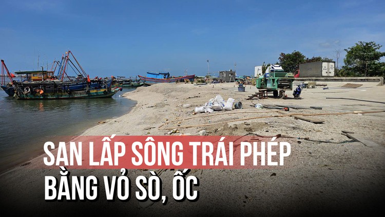 TP.HCM: Dùng cả ngàn khối vỏ sò, ốc san lấp trái phép bờ sông