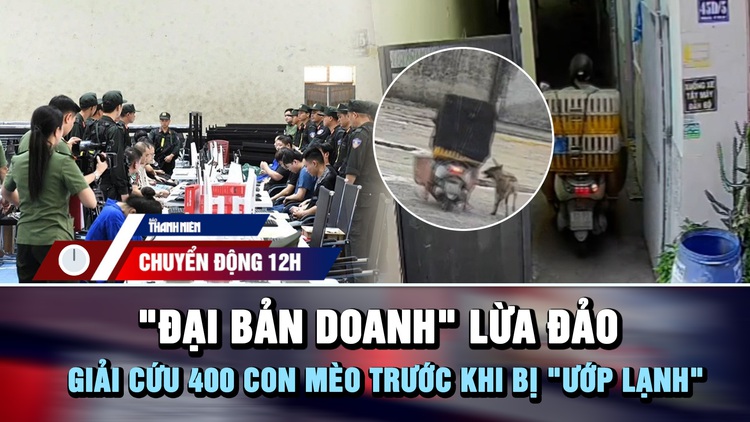 Chuyển động 12h: Bên trong 'đại bản doanh' của nhóm lừa đảo | Giải cứu 400 con mèo trước khi bị 'ướp lạnh'