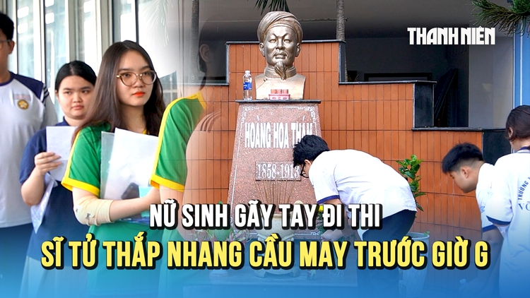 Thi tốt nghiệp THPT: Nữ sinh gãy tay kiên cường hoàn thành bài thi tổ hợp