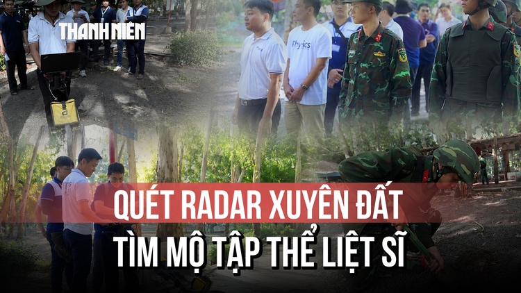 Cận cảnh quét radar xuyên đất tìm mộ tập thể liệt sĩ tại Công viên Lê Thị Riêng