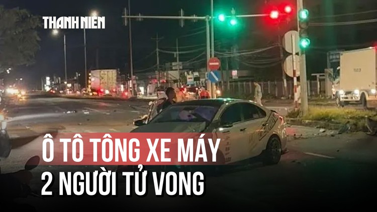 Vĩnh Long: Ô tô tông xe máy chờ đèn đỏ, 2 người tử vong