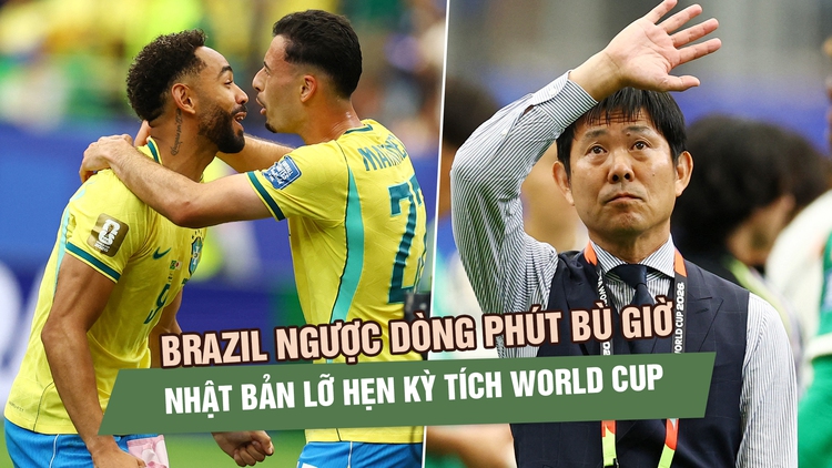 Brazil ngược dòng phút bù giờ, HLV Moriyasu tiếc nuối khi Nhật Bản lỡ hẹn kỳ tích