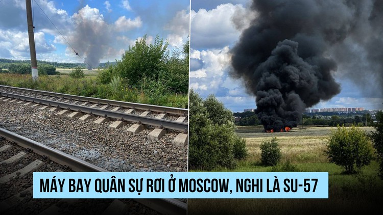 Máy bay quân sự rơi ở tỉnh Moscow, nghi là Su-57