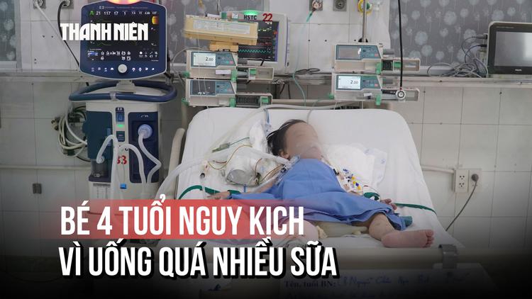 Uống sữa tươi quá nhiều, bé trai 4 tuổi nhập viện cấp cứu