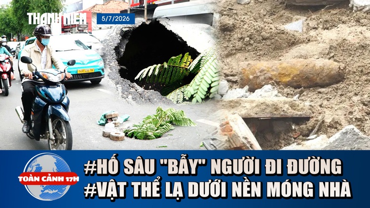 Toàn cảnh 17h: Xuất hiện hố sâu 'bẫy' người đi đường ở trung tâm | Bí ẩn vật thể lạ dưới nền móng nhà