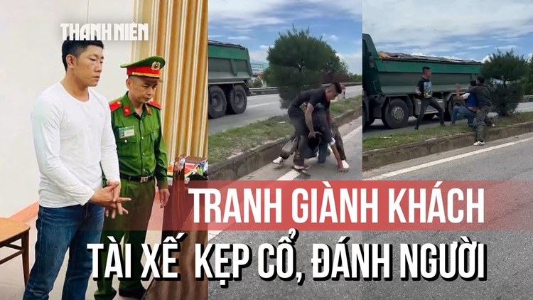 Tranh giành khách, tài xế xe 16 chỗ bị kẹp cổ, đấm đá giữa đường