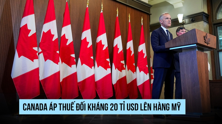 Canada áp thuế 'đáp trả từng đồng' lên hàng Mỹ sau quyết định của ông Trump