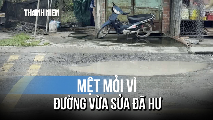 Đồng Tháp: Đường gần 40 tỉ đồng vừa sửa đã xuất hiện ‘ổ gà’, sụt lún