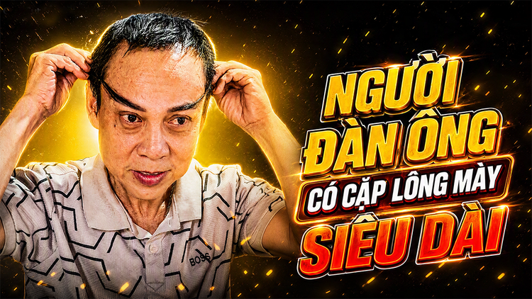 Độc lạ: Ông chủ quán sở hữu cặp lông mày dài hơn 20 cm