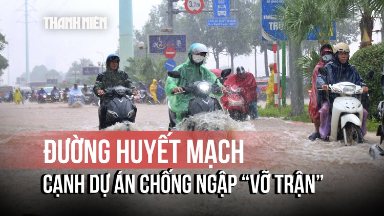Đường biến thành sông cạnh dự án chống ngập 600 tỉ ở Hà Nội
