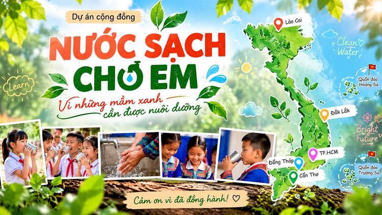 ‘Nước sạch cho em’: Đưa nước sạch đến trường học đầu năm học mới 