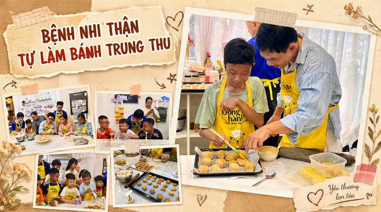 Vừa chạy thận về, bệnh nhi hóa 'đầu bếp' tự tay làm bánh Trung thu