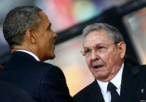 Cuộc gặp gỡ được chờ đợi giữa Tổng thống Barack Obama và Chủ tịch Raul Castro