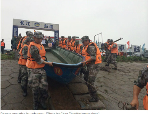 Binh lính được triển khai ứng cứu nạn nhân vụ chìm tàu trên sông Dương  Tử