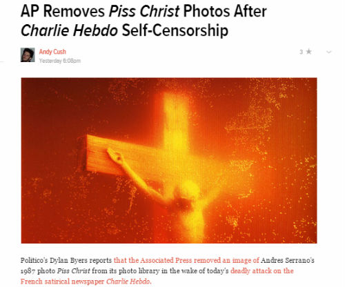 AP gỡ hình về Chúa Jesus - Ảnh: chụp màn hình trang Gawker.com