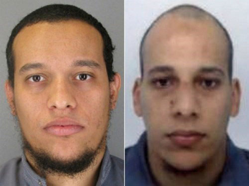 Chân dung hai anh em nghi phạm vụ tấn công đẫm máu tuần báo châm biếm Charlie Hebdo ở Paris - Ảnh: Reuters