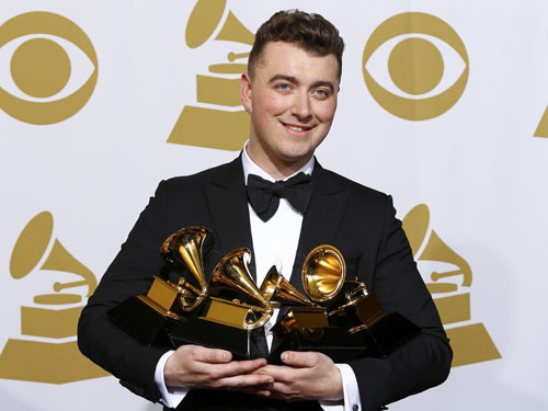 Sam Smith đại thắng với bốn giải quan trọng ở Grammy 2015 - Ảnh: Reuters