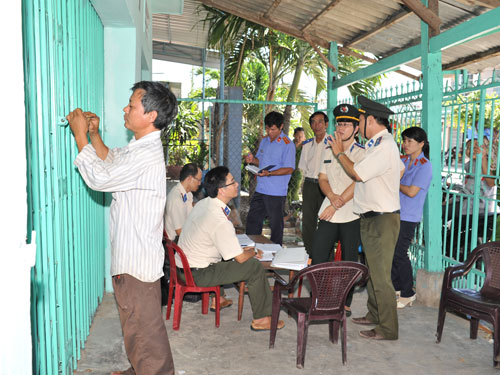 Cơ quan thi hành án TX.Lagi đã kê biên ngôi nhà chuyển nhượng trái phép để đảm bảo cho công tác thi hành án - Ảnh: Thanh Mỹ