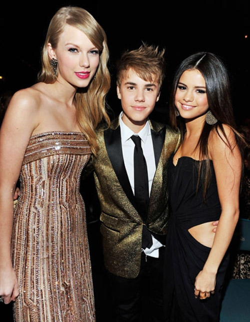 Taylor Swift, Justin Bieber, Selena Gomez đã từng có thời gian vui vẻ bên nhau - Ảnh: AFP