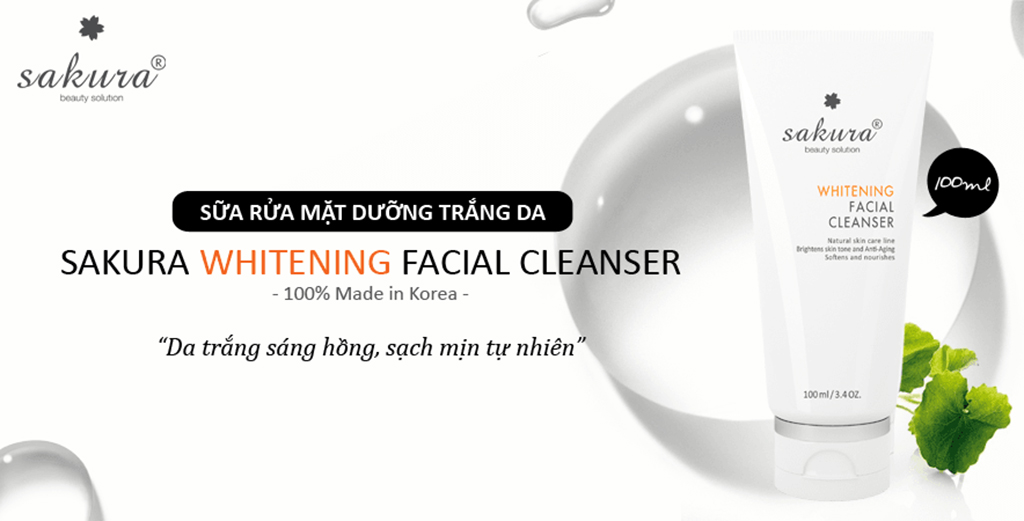 Sữa rửa mặt Sakura Whitening Facial Cleanser thích hợp với mọi loại da