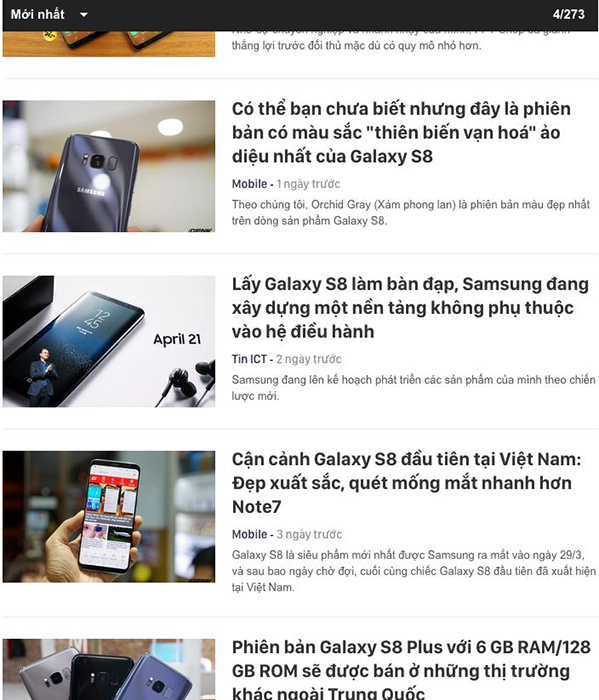 Diễn đàn GenK cập nhật rất nhanh và thường xuyên các tin tức liên quan đến Galaxy S8/S8+