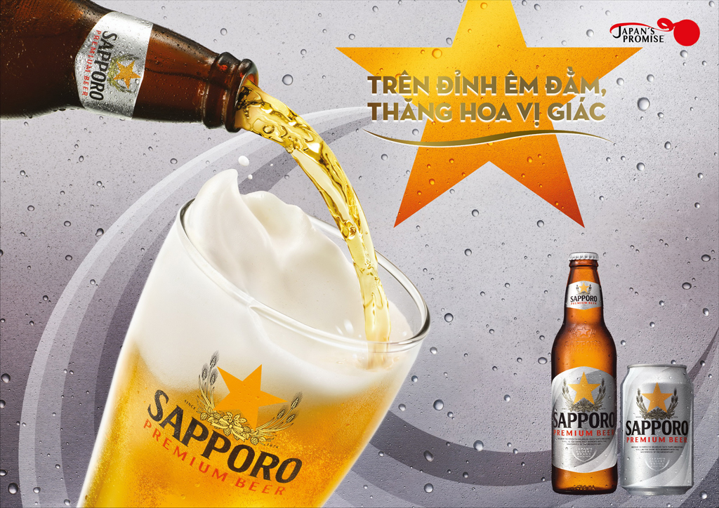Sapporo Premium Beer tiếp tục thuyết phục khách hàng Việt với vị bia êm đằm đặc trưng