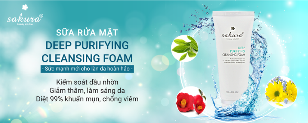 Sữa rửa mặt Sakura giúp ngăn ngừa và hỗ trợ làm giảm mụn 