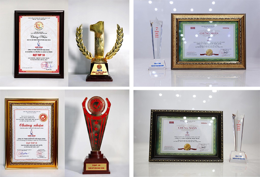 Các giải thưởng danh giá mà hệ thống TMV Ngọc Dung đã đạt được trong nhiều năm qua