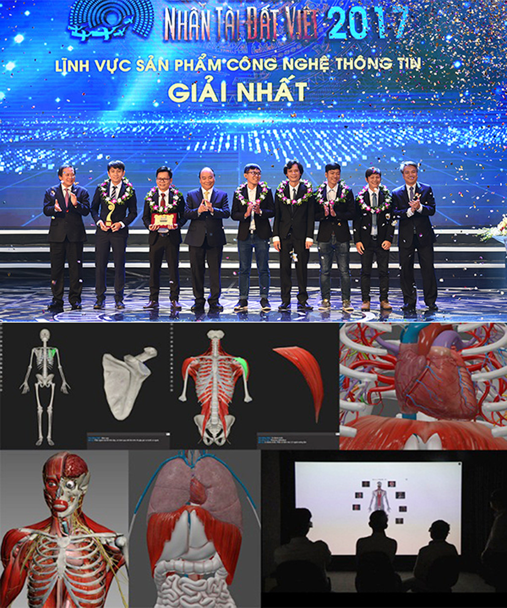 Thủ tướng Nguyễn Xuân Phúc trao giải Nhất lĩnh vực CNTT Giải thưởng Nhân tài Đất việt 2017 cho nhóm tác giả ĐH Duy Tân