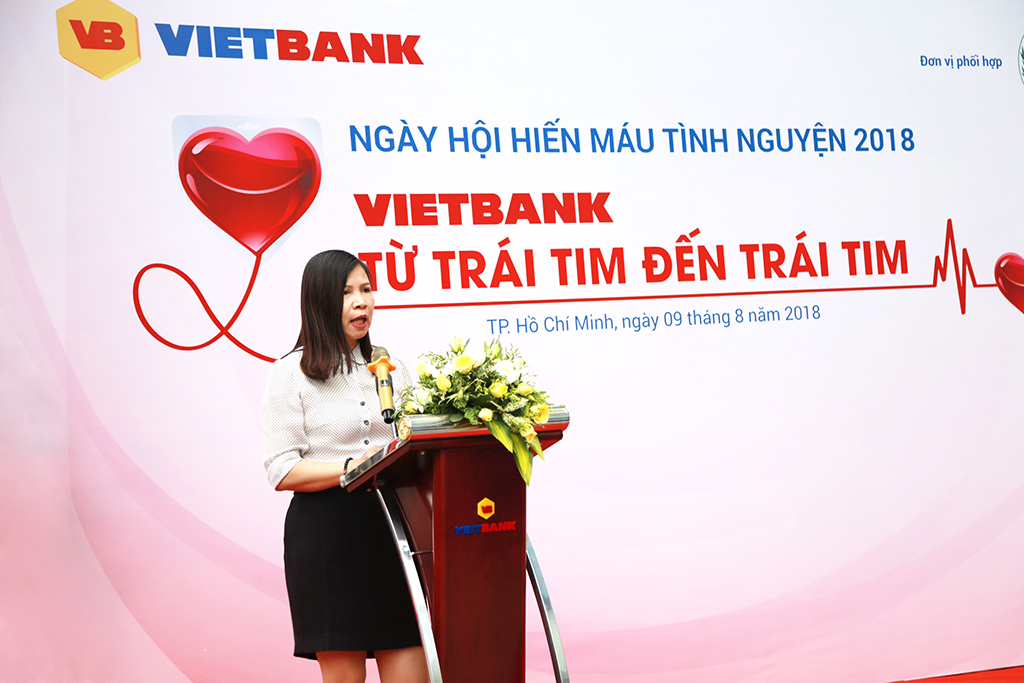 Bà Trần Thị Thắm - Phó Giám đốc Trung tâm hiến máu nhân đạo TP. HCM phát biểu