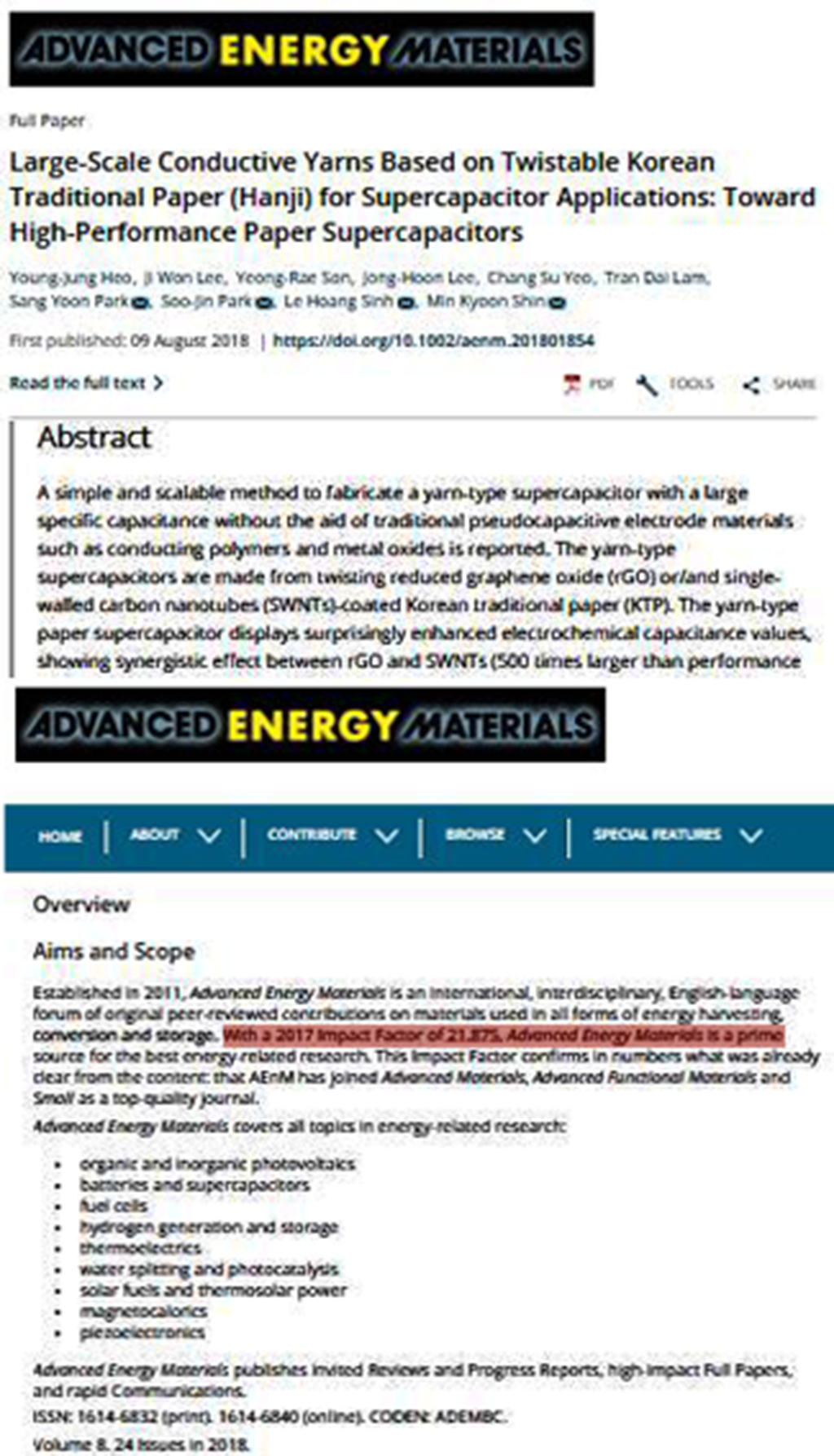 Công bố quốc tế trên Tạp chí Advanced Energy Materials với IF = 21.875 của TS Lê Hoàng Sinh và đồng nghiệp