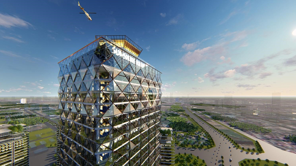 Sân đỗ trực thăng trên mái Tòa tháp tổ hợp tài chính - khách sạn 68 tầng (dự án Sunshine Empire)