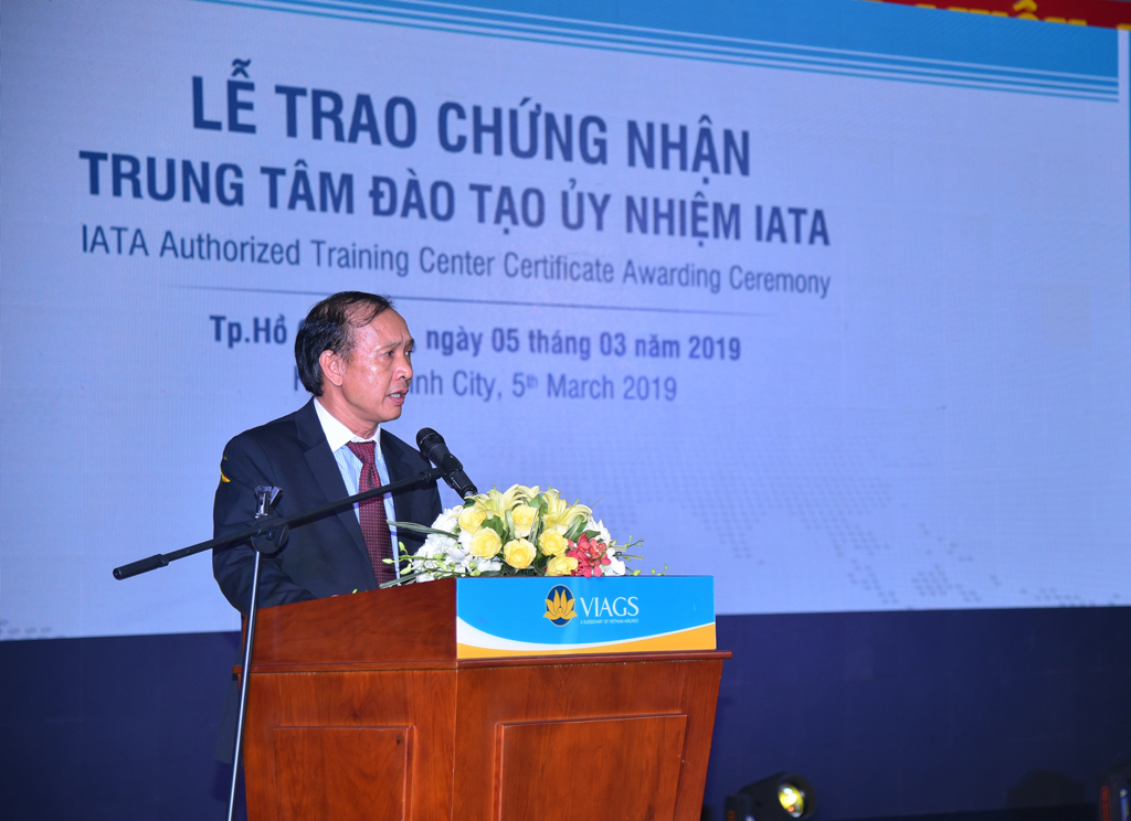 Ông Đỗ Như Phụng - Giám đốc IATA tại Việt Nam chia sẻ về quyết định trao Chứng nhận Trung tâm đào tạo ủy nhiệm IATA đến Công ty VIAGS