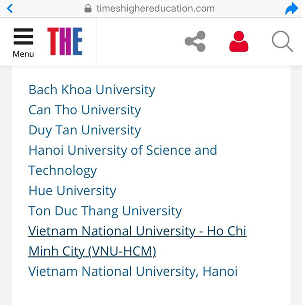 Các trường sinh viên nước ngoài có thể theo học ở Việt Nam, theo Times Higher Education