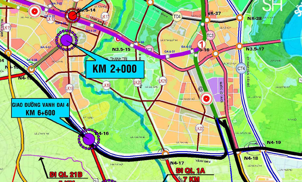 Thực tế đoạn đường 50 m đi qua lô đất A2.10 ;B2.4 kết nối khu vực Hà Đông, Thanh Oai, Thanh Trì và đường Vành đai 4