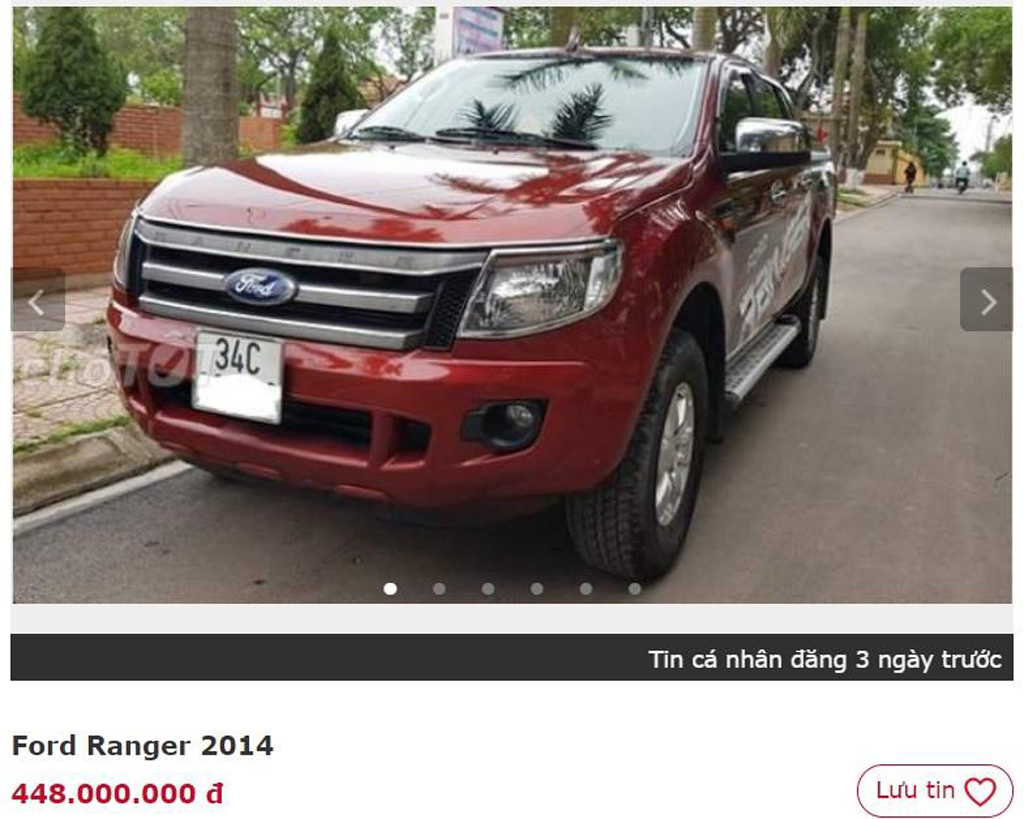 Ford Ranger cũ được rao bán nhiều trên các sàn mua bán xe cũ