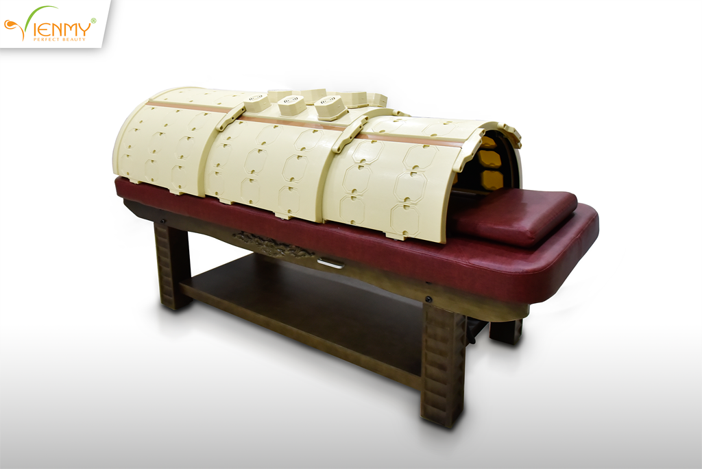 Mô hình kết hợp giữa giường massage xông hơi ngải cứu và vòm xông hơi ngải cứu toàn thân