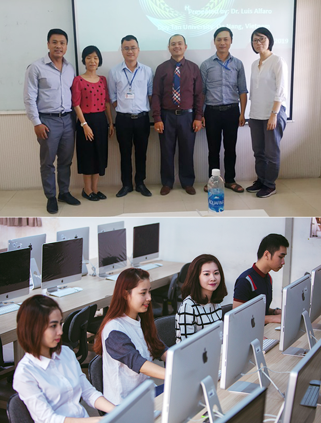 Các giảng viên trong nước và quốc tế giảng dạy Chương trình Tài năng (ảnh trên) và Sinh viên theo học chuyên ngành Logistics và Quản lý Chuỗi cung ứng sẽ được thực hành trên hệ thống máy tính hiện đại tại trường
