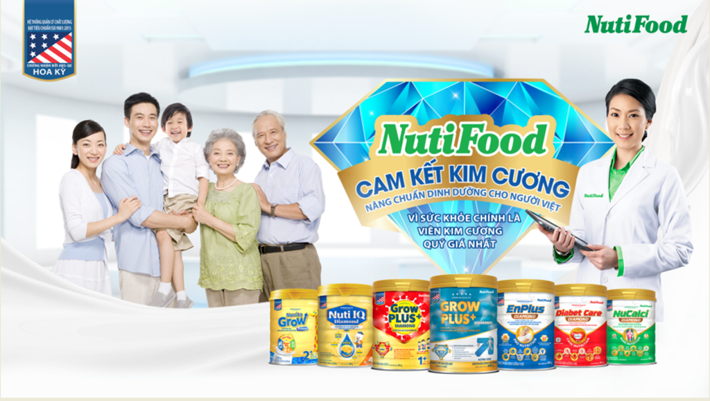 Dòng sản phẩm Kim Cương chính là cam kết mạnh mẽ của NutiFood về nâng chuẩn dinh dưỡng cho người Việt