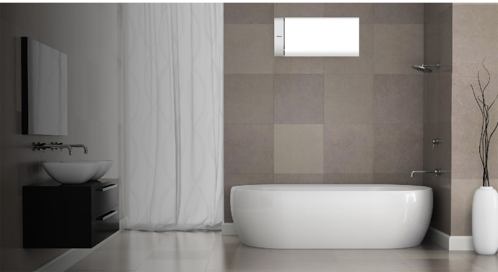 Bình nước nóng Panasonic với thiết kế nhỏ gọn thanh lịch phù hợp với nhiều không gian phòng tắm