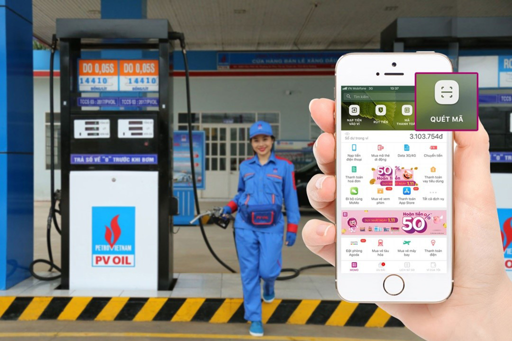 Với 2 phương thức thanh toán đơn giản, khách hàng nay đã có thể dễ dàng thanh toán chi phí xăng xe thông qua ứng dụng ví điện tử - điều lần đầu tiên có tại Việt Nam
