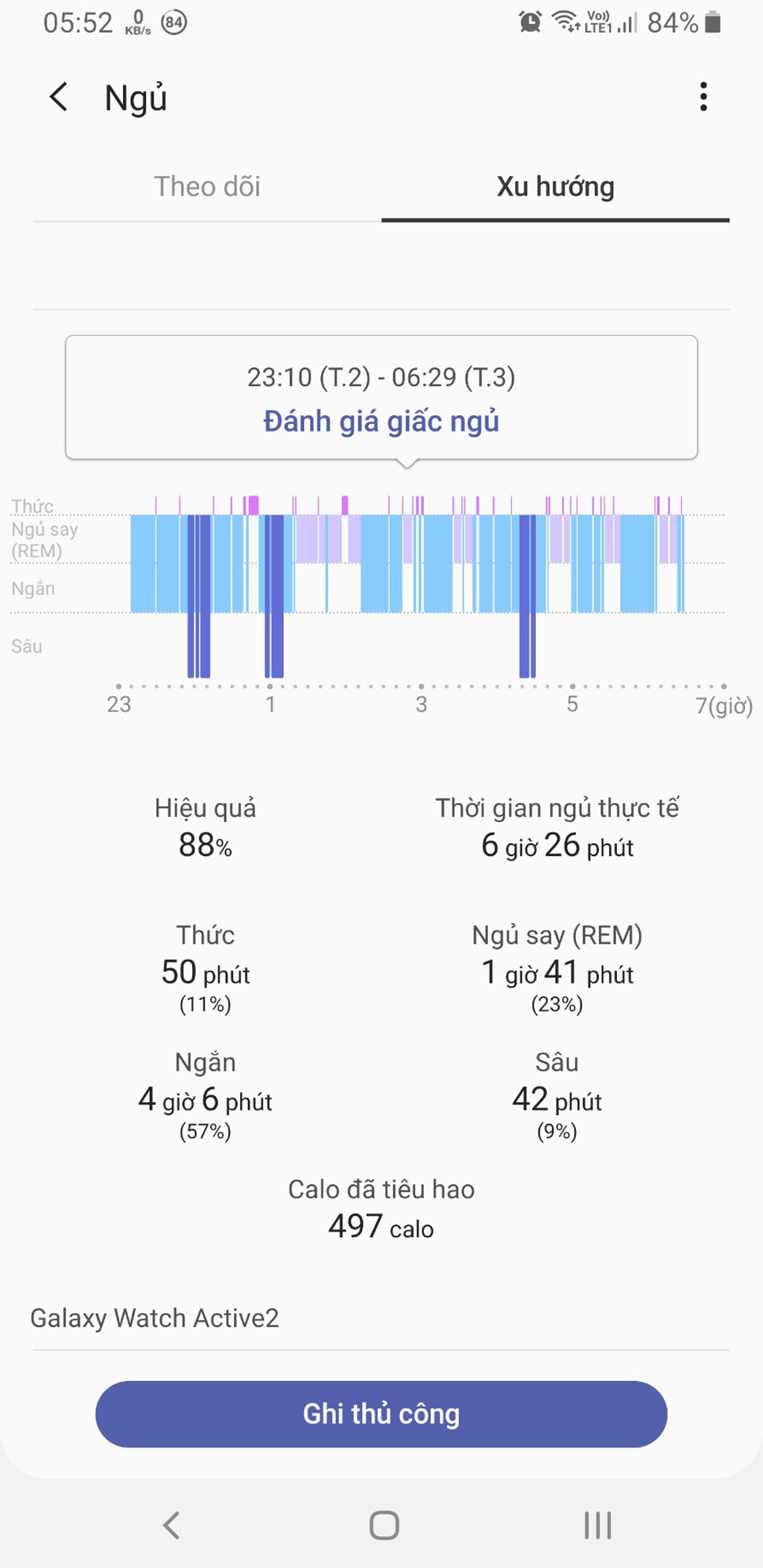 Chất lượng giấc ngủ của người dùng được Samsung Health giám sát và đánh giá một cách chi tiết