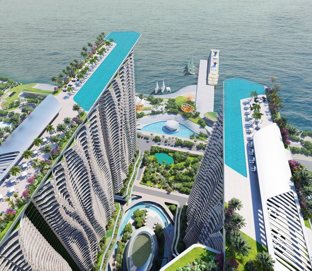 Sunshine Marina Nha Trang Bay sẽ sở hữu bể bơi vô cực và loạt sky bar đẳng cấp 5 sao - một trong những tiện ích được yêu thích nhất tại Singapore và Hồng Kông