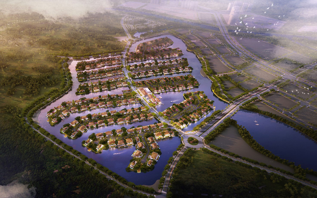 Ecopark Grand - The Island được xây dựng dựa trên cảm hứng từ mô hình Đảo Cọ (Palm Island)