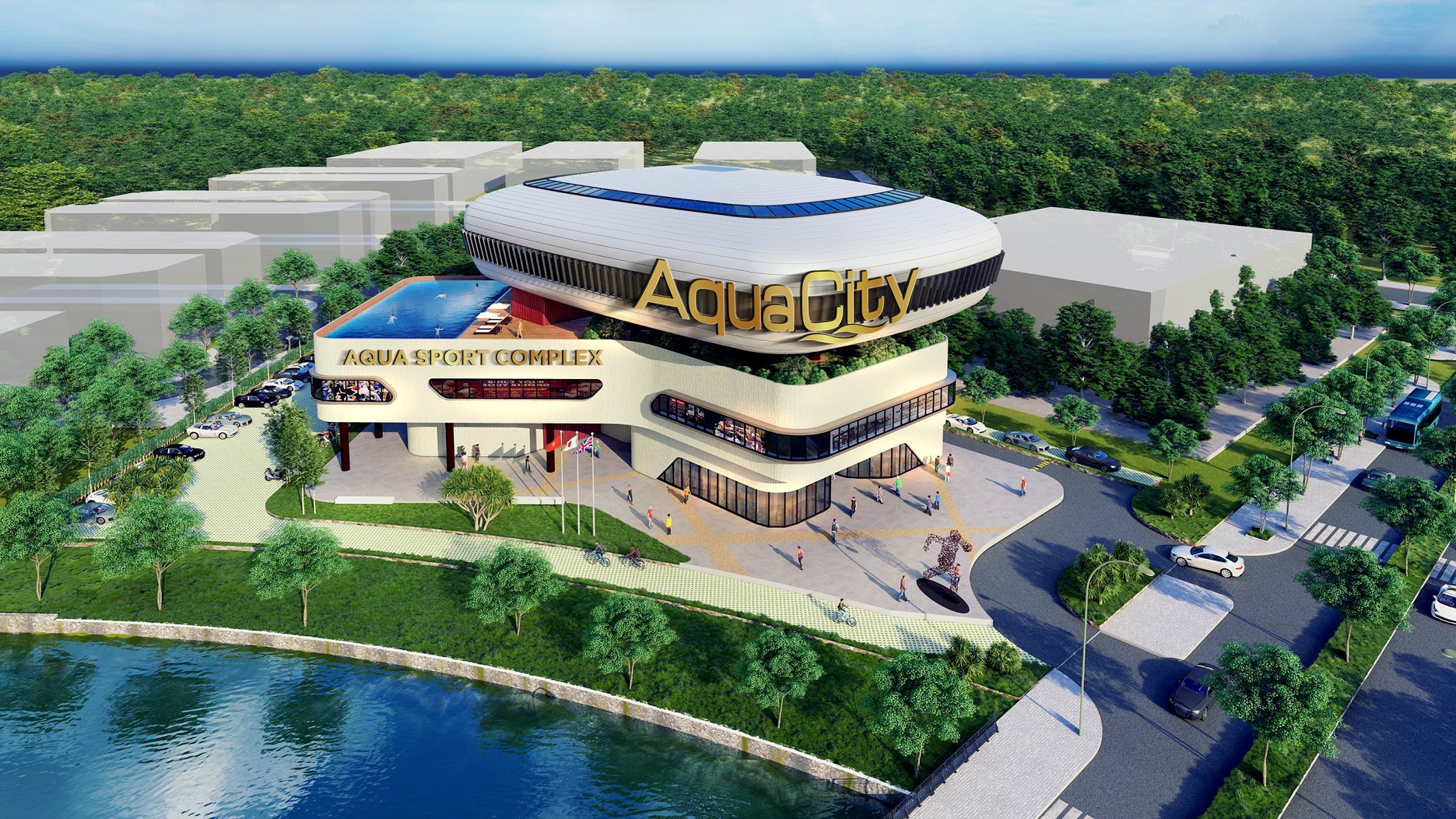 Khu thể thao đa năng quy mô rộng lớn Aqua Sport Complex được xem là điểm nhấn đáng giá tại Aqua City