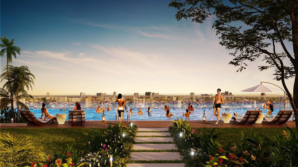 Tổ hợp hồ bơi vô cực view toàn thành phố dành cho cư dân xứng tầm