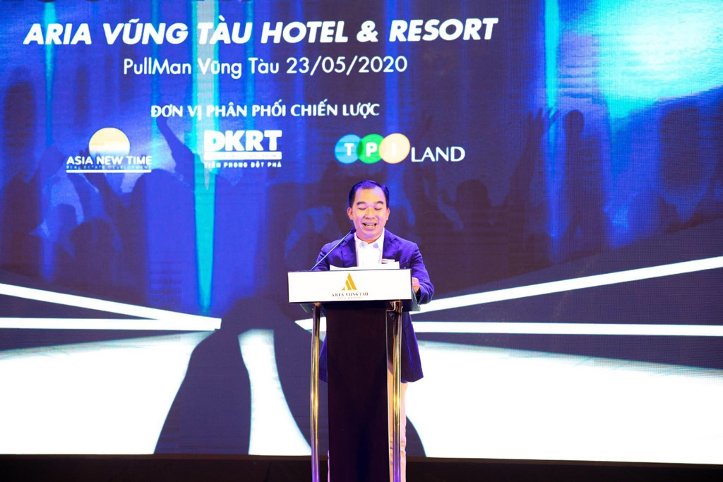  Ông Nguyễn Hữu Thuận - Tổng giám đốc đơn vị phát triển dự án - Công ty DKRT phát biểu khai mạc lễ ra quân khu căn hộ Aquamarine