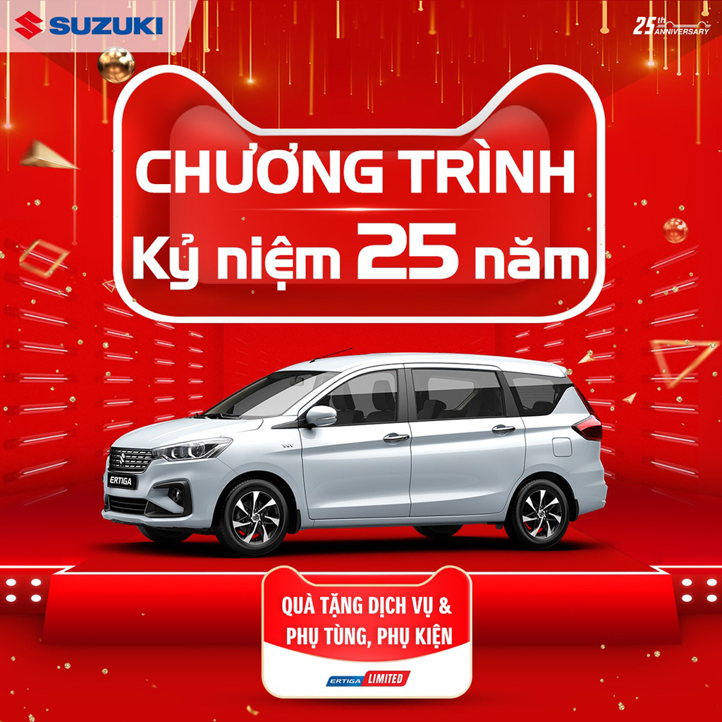 Để kỷ niệm 25 năm hành trình tại Việt Nam, Suzuki tri ân người dùng với nhiều ưu đãi hấp dẫn