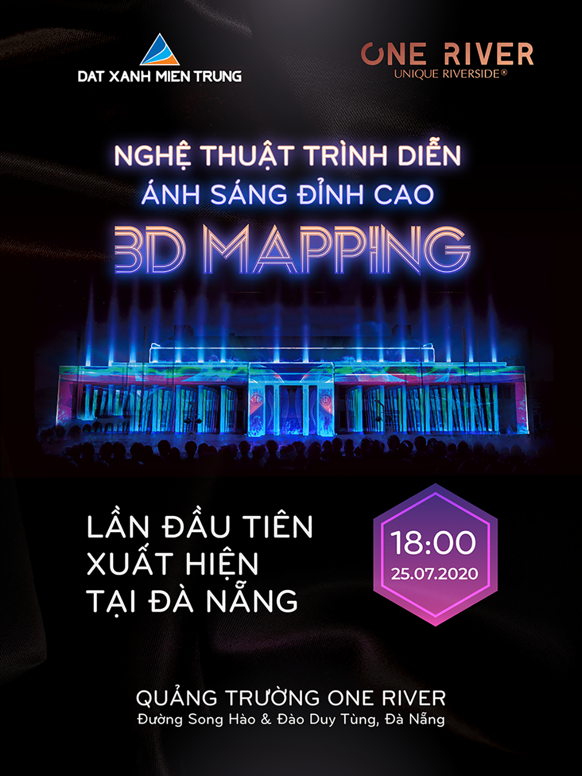 Công nghệ trình diễn 3D Mapping mang lại mãn nhãn cho người tham dự  Ảnh: Phú Thành