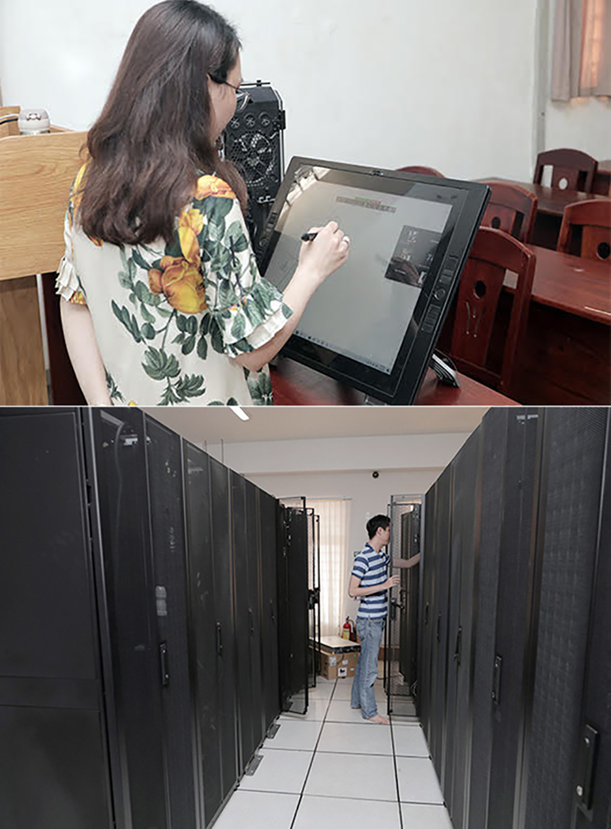 Data center và các trang thiết bị được đầu tư để phục vụ đào tạo online tại ĐH Duy Tân